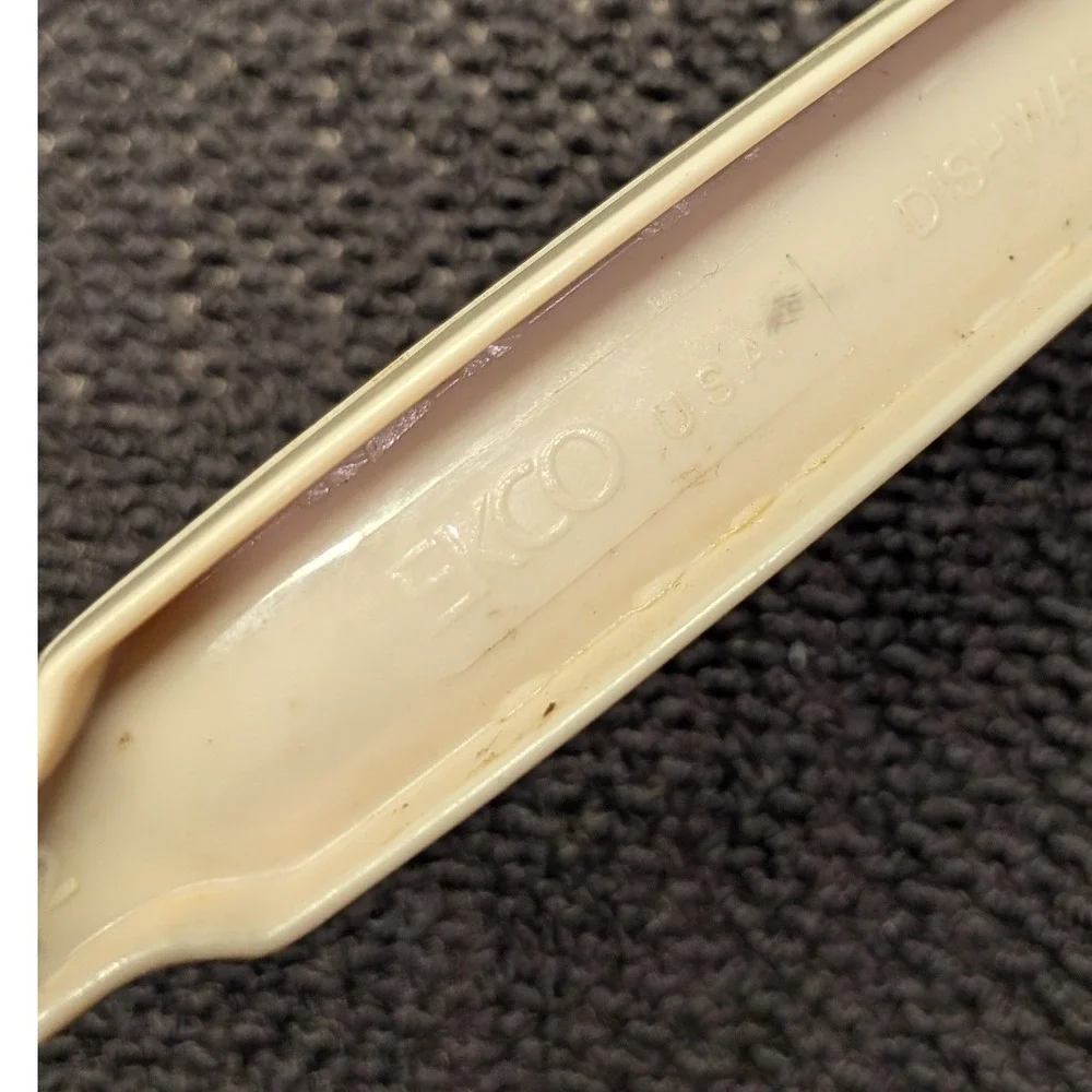 Vintage Ekco USA Almond Cream Nylon Mixing Spoon Retro Kitchen Essential